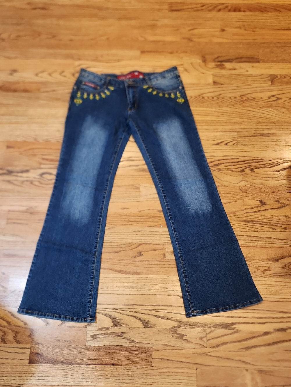 Women’s Dark Blue Embellished Bootcut Jeans